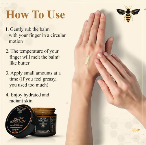 Beef Tallow Beeswax and Honey Face Moisturizer